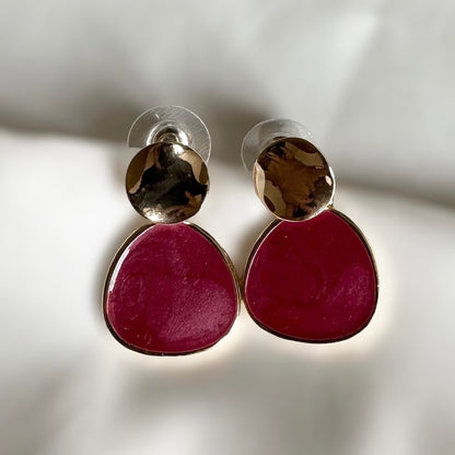 Wine Red Retro Earrings