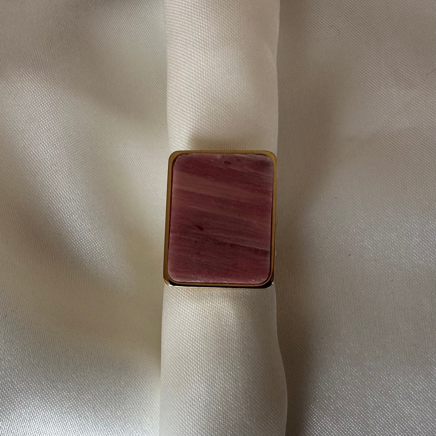 Adjustable Stone Ring - Square