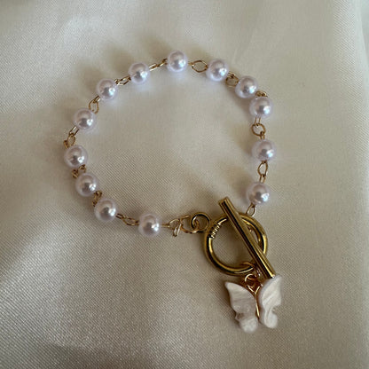 Butterfly Pearl Bracelet