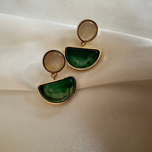 Green Resin Earrings