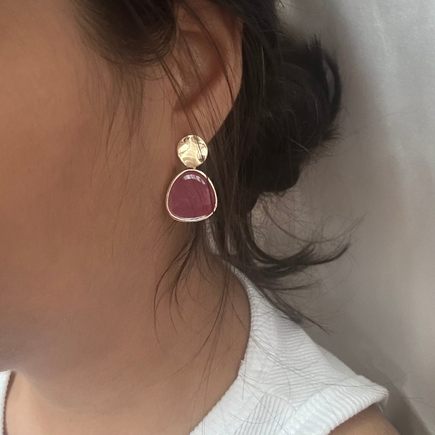 Wine Red Retro Earrings