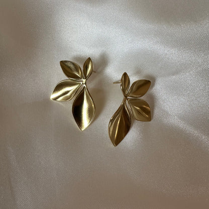 Statement Earrings - Leaf Design