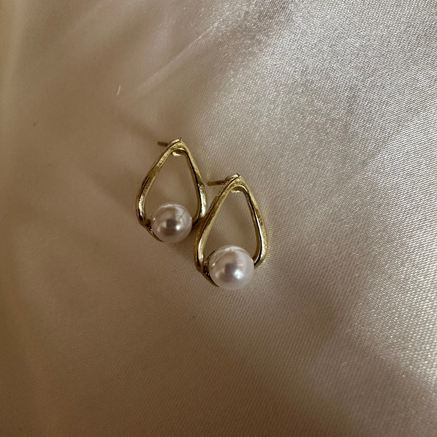 Triangle Pearl Studs