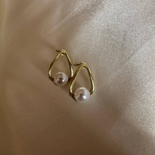 Triangle Pearl Studs