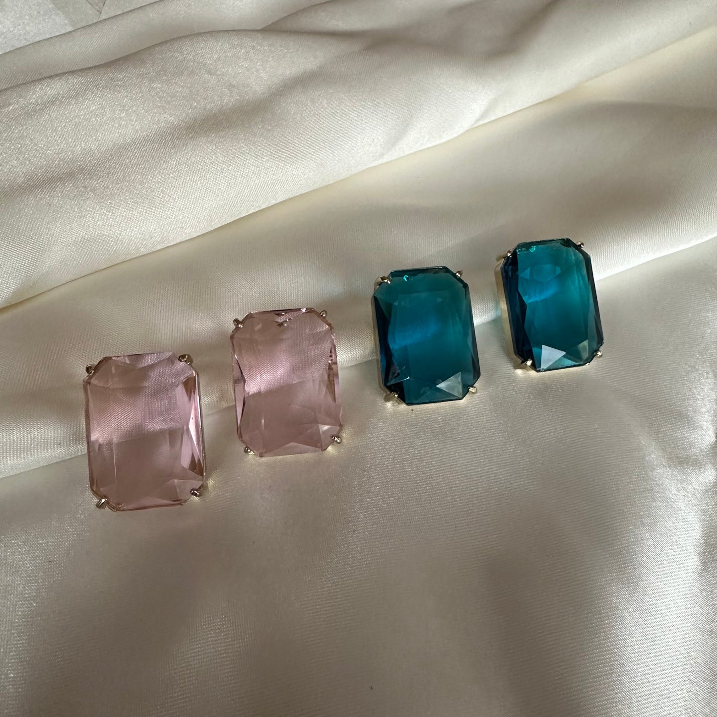 Rectangular Gemstone Studs