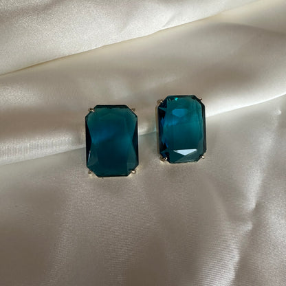 Rectangular Gemstone Studs