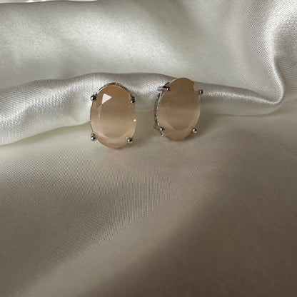 Oval Gemstone Studs